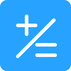 Aufkleber - Celebrating Simple Additions And Subtractions, A Bright And Positive Icon Design Against A Cheerful Blue Square Background