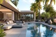 © NurUl - Modern Luxury Outdoor Living Space with Pool and Palm Trees