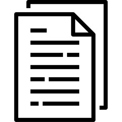 Aufkleber - Two Documents Side-by-side, Neatly Stacked, Representing Organized Information And Efficient Workflow With A Clean Minimalist Line Art Style