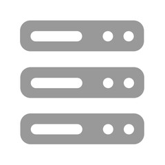 Poster - Three Grey Server Racks Represent Data Storage, Secure Network Infrastructure, And Reliable Cloud Computing Services With A Minimalist Design