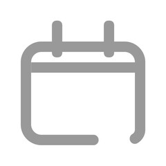 Poster - A Simple Grey Calendar Icon Symbolizing Organization, Time Management, And Scheduling, Rendered In A Minimalist Flat Design Style