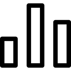 Poster - A Simple Bar Graph Depicting Steady Growth And Progress Over Time, Showcasing A Clear Upward Trend With Bold Black Lines On A White Background
