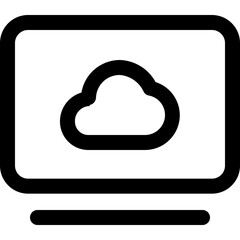 Poster - Cloud Computing Visualized A Simple Icon Depicting Effortless Data Storage And Accessibility, Showcasing Clean Lines And Bold Contrast