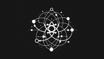 Poster - Geometric minimalism: A symmetrical symbol of connected spheres and circles