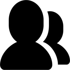 Poster - Two Figures Stand Shoulder To Shoulder, Symbolizing Unity, Teamwork, And Collaboration, A Simple Yet Powerful Graphic With Bold Black Silhouettes Against A White Background