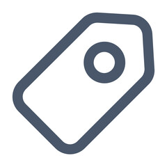 Poster - A Simple Yet Elegant Slate-blue Tag, A Symbol Of Organization And Clear Labeling, Softly Outlined Against A Bright White Background
