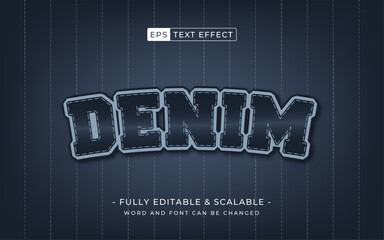 Poster - denim editable text effect. Editable text style effect