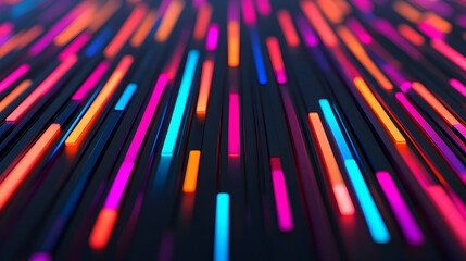 Wall Mural - vibrant neon light streaks abstract digital art colorful background creative design