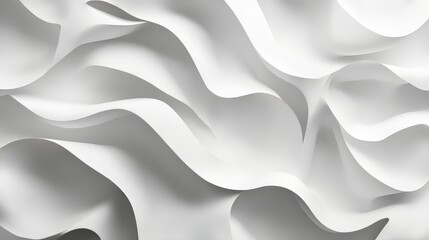 Poster - Abstract white paper waves background