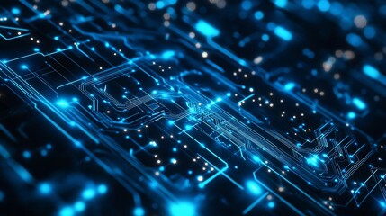 Fototapete - Abstract Futuristic Circuit Board Digital Technology Network Design Background