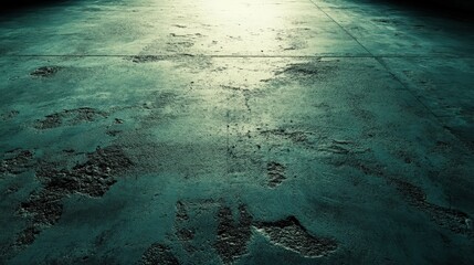 Poster - textured concrete floor with visible scratches and footprints, illuminated by soft light