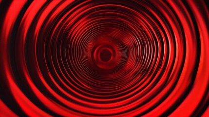 Poster - Abstract Red Concentric Circles Hypnotic Spiral Vortex Tunnel Design Graphic Art