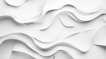 Poster - Abstract White Wavy Shapes