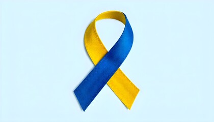 Poster - blue yellow ribbon symbol World Down Syndrome