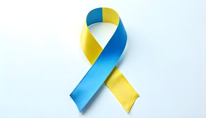 Poster - blue yellow ribbon symbol World Down Syndrome
