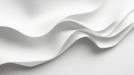 Poster - Abstract White Paper Waves Background