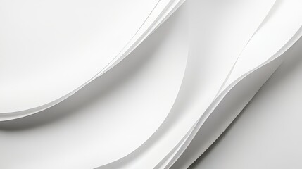Poster - White Abstract Curves
