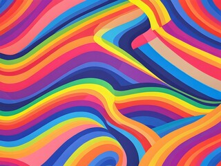 Wall Mural -  Colorful Wavy Abstract Design