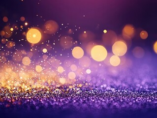 Poster - Vibrant Purple and Gold Glitter Wallpaper Creating a Luxurious and Sparkling Background Perfect for Elegant Design and Creative Projects or Decorations