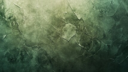 Fototapete - Textured green and gray abstract background with cracked surface, ideal for digital designs