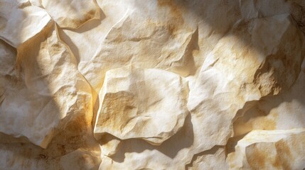 Poster - textured close-up of rugged stone surface with warm tones and soft shadows, ideal for backgrounds