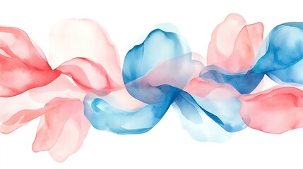 Poster - Colorful Abstract Watercolor Pattern in Soft Pink and Blue Hues Flowing Gracefully Across the Canvas