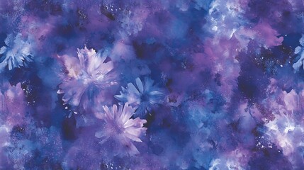 Poster - Beautiful Floral Pattern Blending Shades of Purple and Blue Creates a Calming Backdrop for Various Design Applications