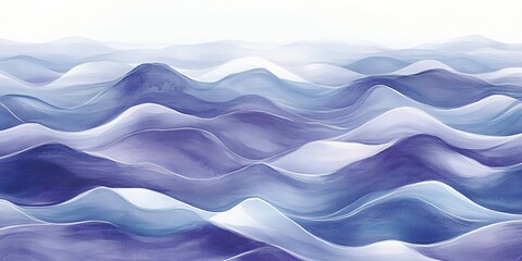 Poster - Beautiful Waves in Shades of Purple Create a Calming Atmosphere for Serene Decor and Relaxation