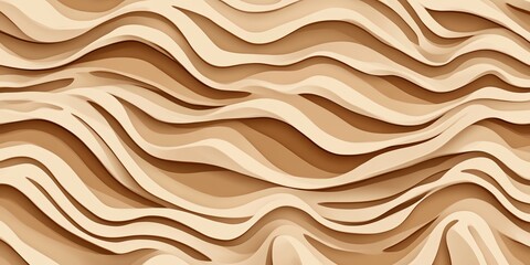 Poster - Abstract Wave Patterns in Neutral Tones Create a Sense of Movement and Depth Across the Textured Surface
