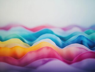 Poster - Vibrant Close Up of a Multicolored Wave Capturing the Essence of Fluid Motion and Light Reflection in a Captivating Natural Display of Colors