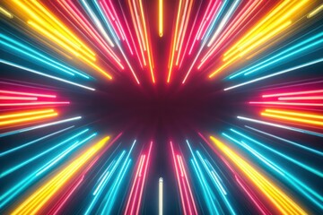 Poster - vibrant light streaks dance across a dark background creating a dynamic and enigmatic atmosphere ful