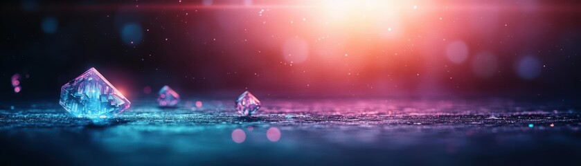Poster - A Brilliant Diamond Glimmering in the Darkness Surrounded by Shadows and Light Creating a Captivating Sparkling Contrast and Magical Atmosphere