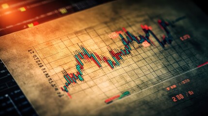  - Detailed Stock Market Chart Displayed on Modern Computer Screen with Trend Lines and Data Points Representing Financial Analysis and Investment Insights