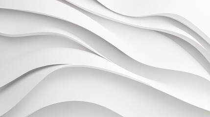 Poster - White Abstract Waves Background Art