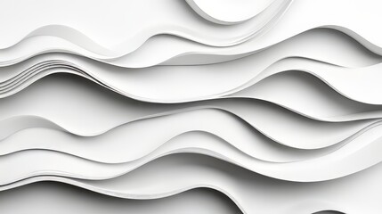 Poster - White Abstract Waves