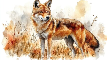  dingo clipart isolated watercolor element illustration detailed illustration