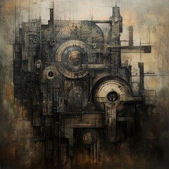 Canvas Print - steampunk city: a masterpiece of industrial design