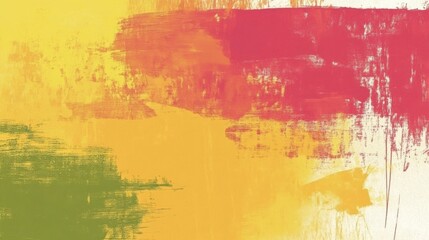 Poster - vibrant abstract background featuring bold brush strokes in red, yellow, and green hues