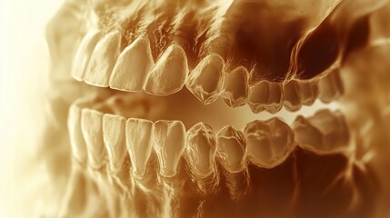 Wall Mural - human jaw and teeth anatomy: detailed 3d medical illustration