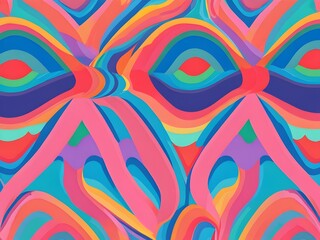 Wall Mural - Colorful Abstract Wavy Pattern
