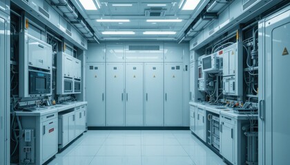 Poster - High-Tech Control Room with Advanced Equipment and Clean Design
