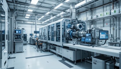 Poster - High-Tech Machinery in a Modern Industrial Laboratory Setting