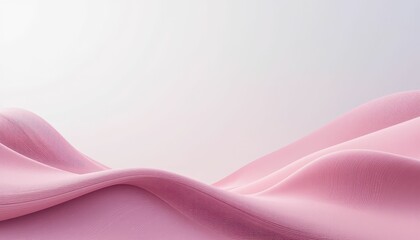 Poster - Soft Pink Fabric Waves on Light Background for Elegant Designs