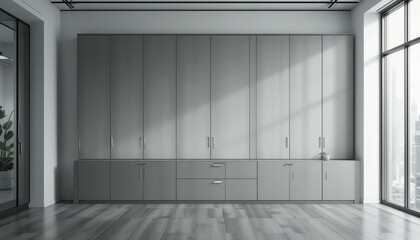 Poster - Modern Gray Cabinet Design for Minimalist Indoor Space