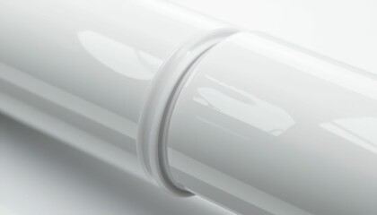 Poster - Close-Up View of Elegant Glossy White Pipe with Smooth Finish