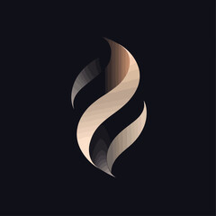Poster - Elegant abstract logo design in gradient gold on dark background