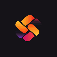 Poster - Abstract Colorful Modern Logo Design on Dark Background