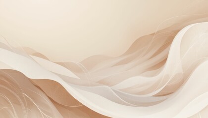 Poster - Soft Abstract Waves with Light Tones and Smooth Textures