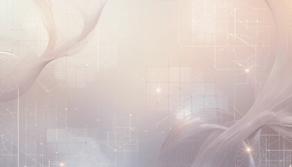 Poster - Abstract Background with Soft Waves and Geometric Shapes in Pastel Tones