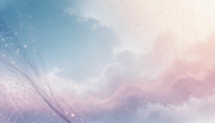 Poster - Abstract Cloud Background with Soft Colors and Geometric Patterns